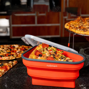 Nubmart Faltbare Pizzabox mit Deckel und 5 Trenneinsätzen – Produktansicht