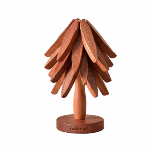 Holz-Untersetzer mit Baumständer, 3er-Set