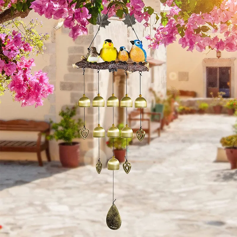 Nubmart Windspiel mit Vogelfiguren und Glocken – Produktdetail