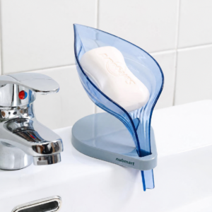 Seifenschale in Blattform mit Wasserablauf