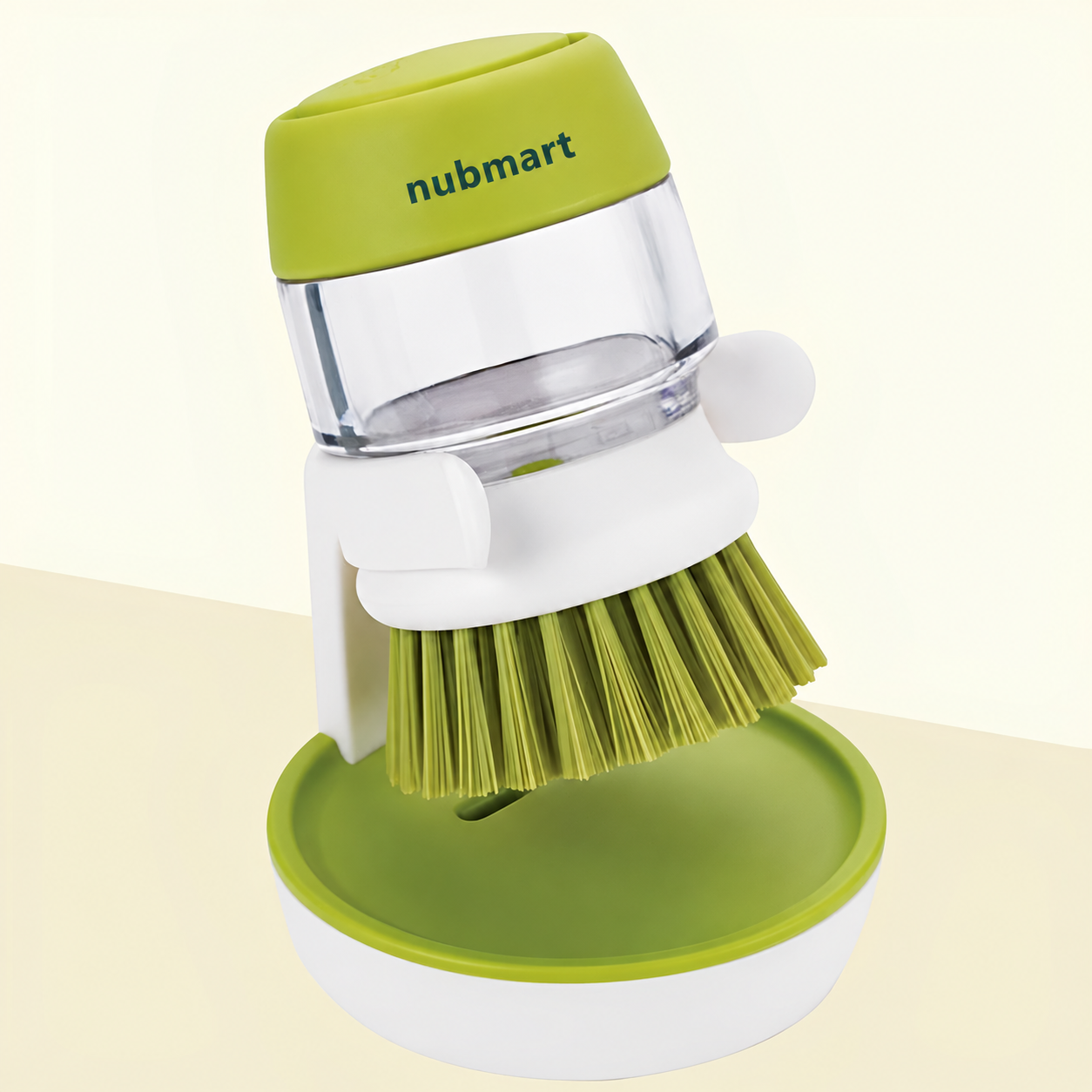 Nubmart Spülbürste mit Spülmittelspender und Abtropfhalter – Produktansicht