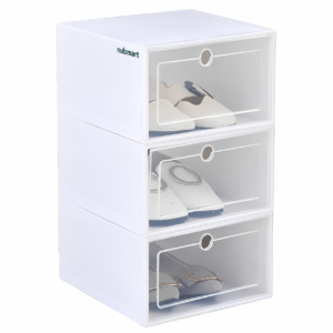 Stapelbare Schuhboxen mit Frontklappe, 3er-Set